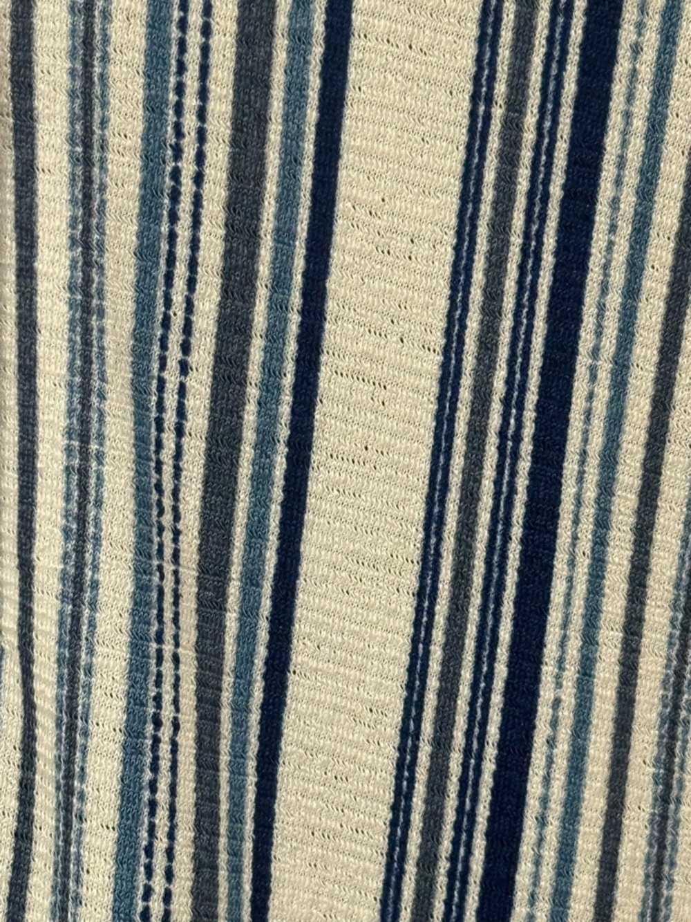Striped Blue and White Ruffle Sleeve Blouse - Picture 4 of 6